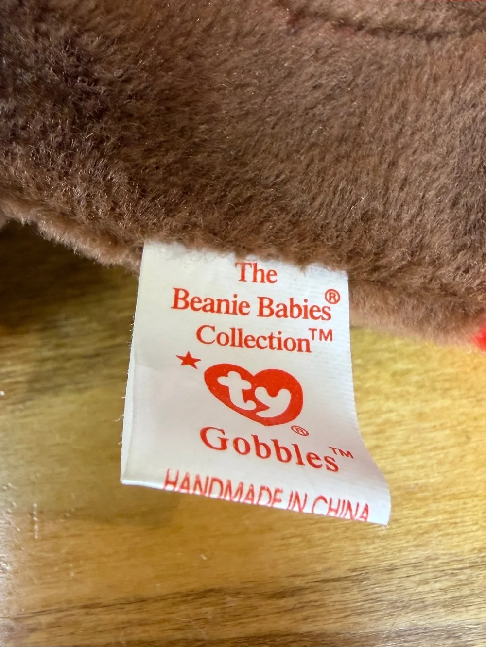 Vintage Ty Beanie Baby Turkey Gobbles Style 4034 4th Generation Hanging Tag Tush